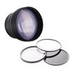 Sony FDR-AX100 2.2x High Definition Super Telephoto Lens + 62mm 3 Piece Filter Kit + Stepping Ring 62-58 + Nw Direct 5 Piece Cleaning Kit